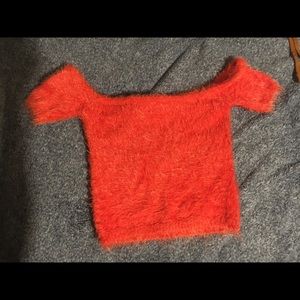 Hot Orange Off Shoulder Top